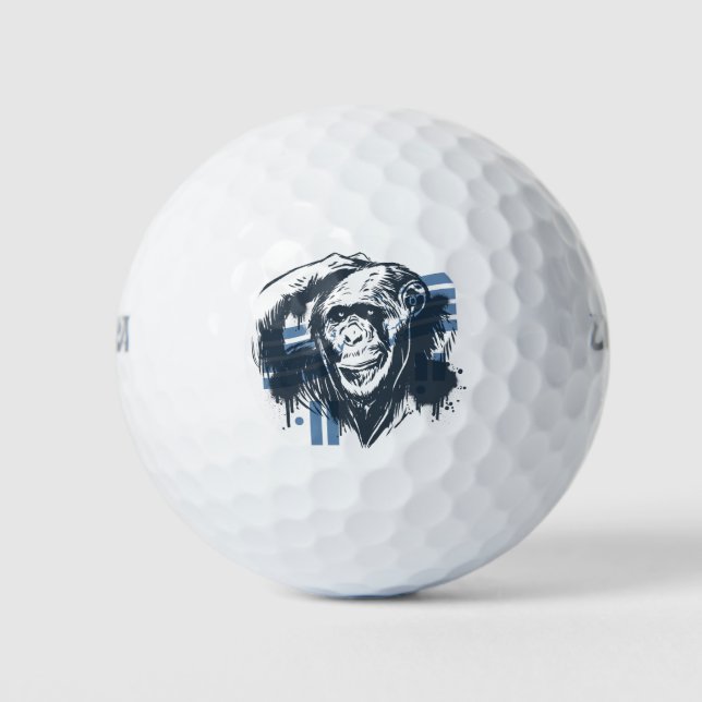 Funny Chimp Thinks Golf Balls (Front)