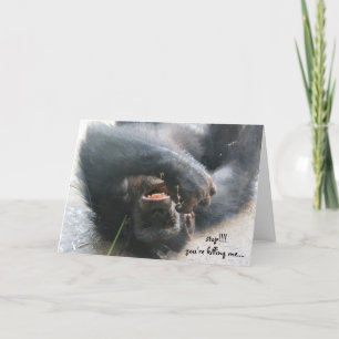 Funny Chimpanzee Birthday Card, Over the Hill Card