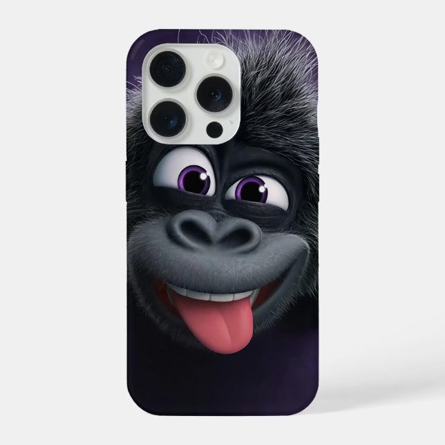 Funny chimpanzee cartoon  iPhone case (Back)