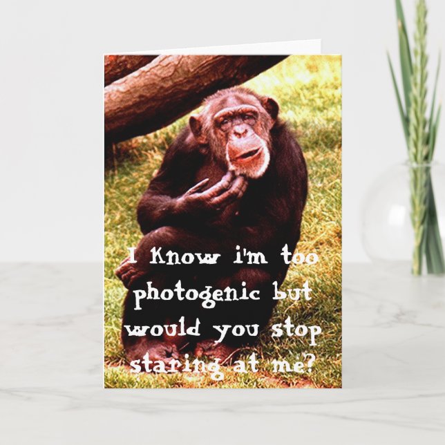 Funny chimpanzee greeting card (Front)