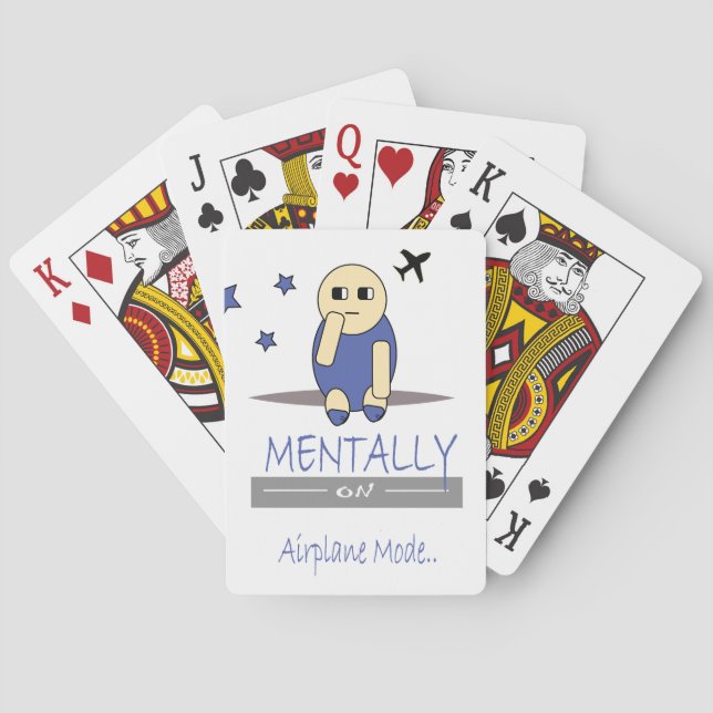 Funny Chimy Mentally on Airplane Mode Playing Card (Back)