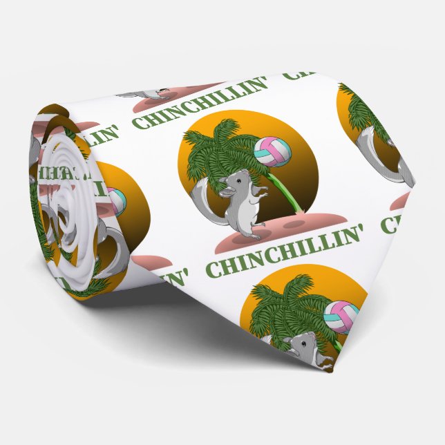 Funny Chinchilla Chinchillin' Tie (Rolled)