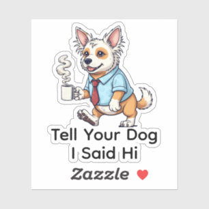 Funny Chinese Crested Dog Business Suit Coffee
