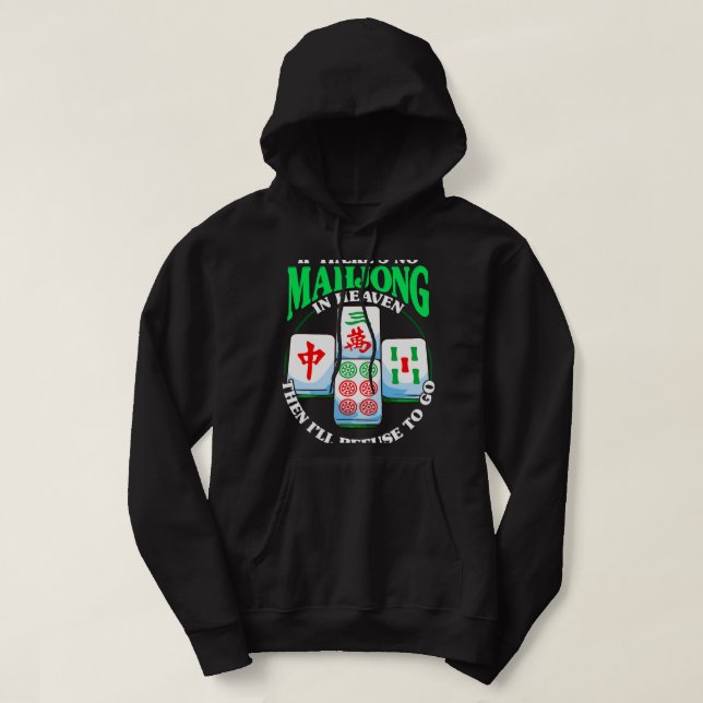 Funny Chinese Mahjong Tile Game Hoodie (Design Front)
