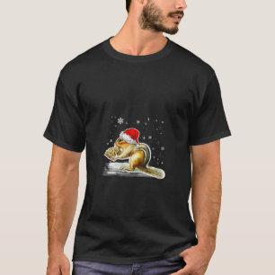 Funny Chipmunk Christmas Shirt Santa Hat Rodent Lo