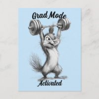 Funny Chipmunk Grad Card - Gym Mode Graduation