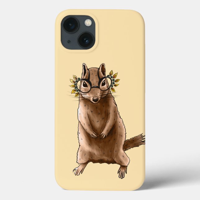 Funny Chipmunk Squirrel Geek Animal Art Case-Mate iPhone Case (Back)