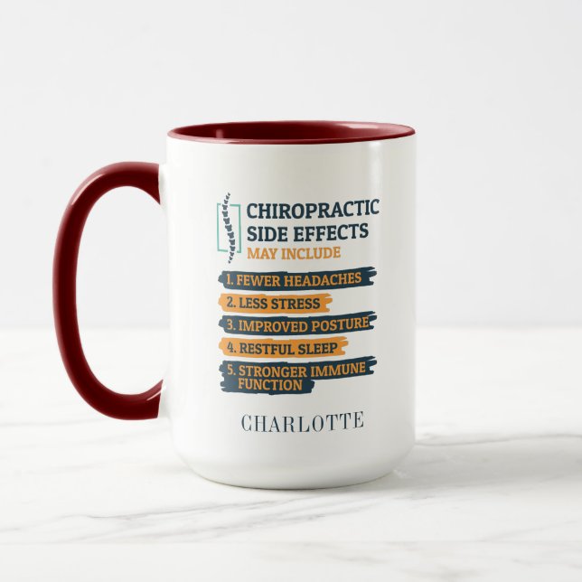 Funny Chiropractic Side Effects Gag Personalised Mug (Left)