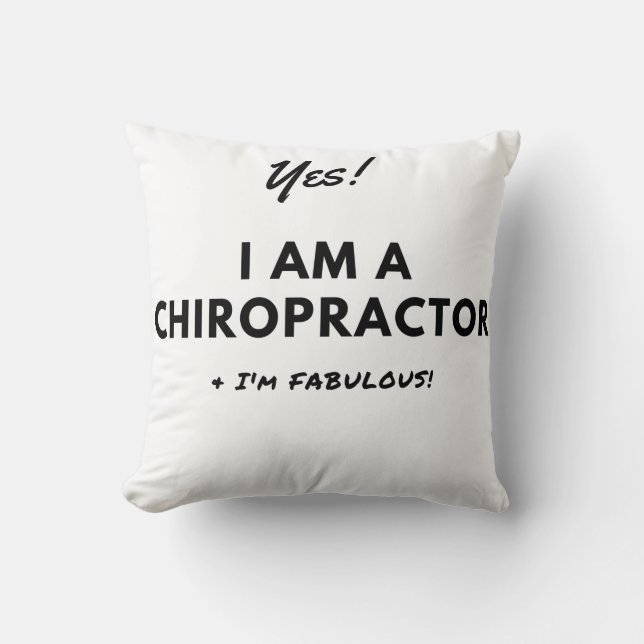Funny Chiropractor Bold Black and White Cute Cushion (Front)