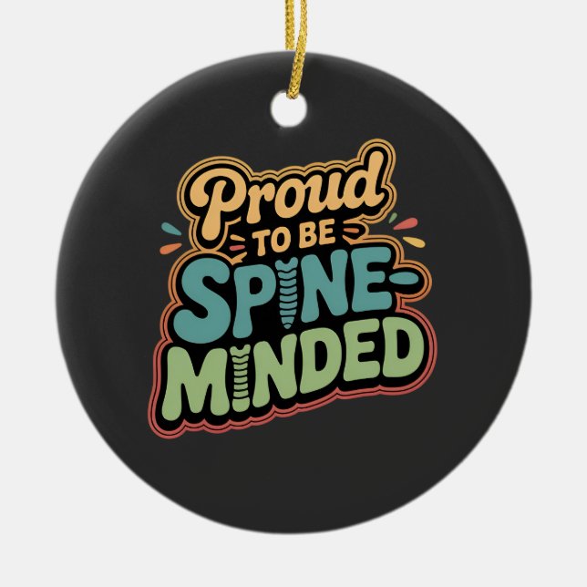 Funny Chiropractor Gift Spine Health Quote Ceramic Ornament (Front)