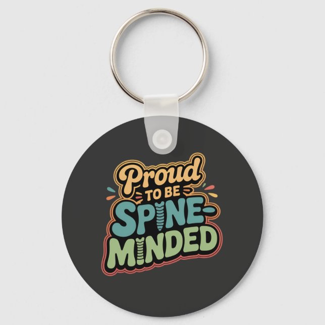 Funny Chiropractor Gift Spine Health Quote Key Ring (Front)