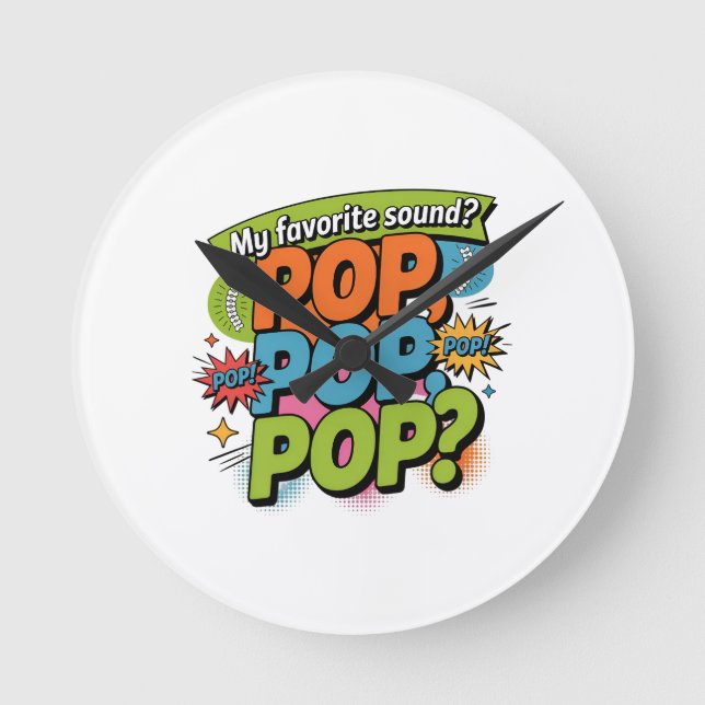 Funny Chiropractor Pop Sound Gift Round Clock (Front)