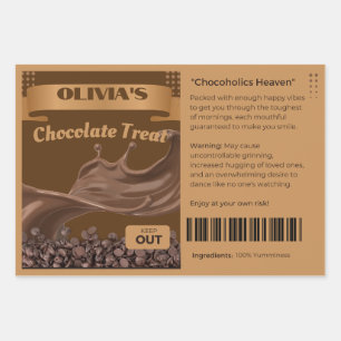 FUNNY Chocoholics Named Chocolate Treats Labels Wrapping Paper Sheet