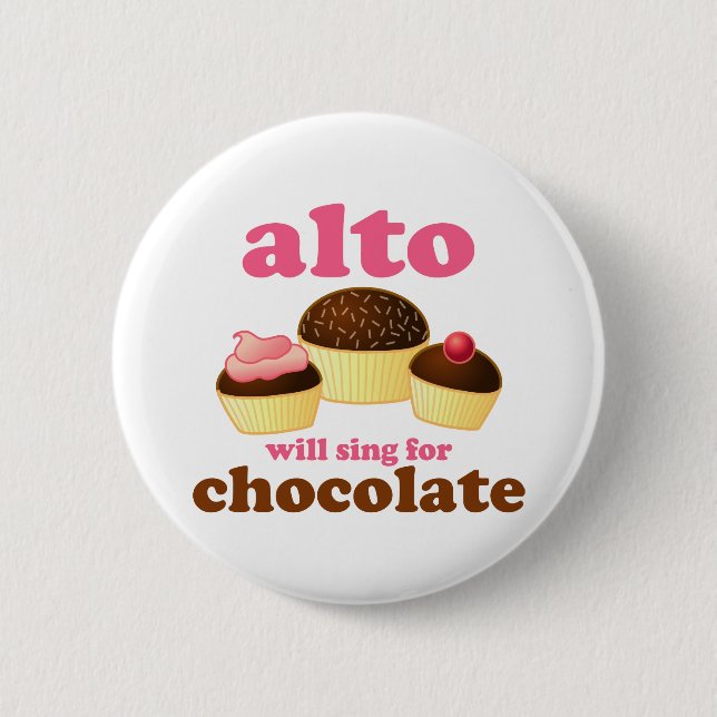 Funny Chocolate Alto Button (Front)