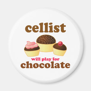 Funny Chocolate Cello Magnet