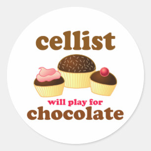 Funny Chocolate Cello Sticker