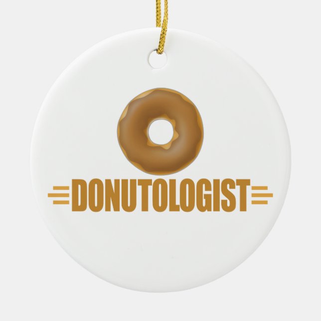 Funny Chocolate Doughnut Lover Ceramic Tree Decoration (Front)