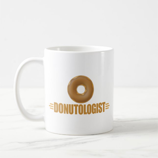 Funny Chocolate Doughnut Lover Coffee Mug (Left)
