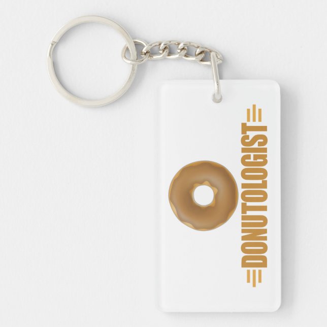 Funny Chocolate Doughnut Lover Key Ring (Front)