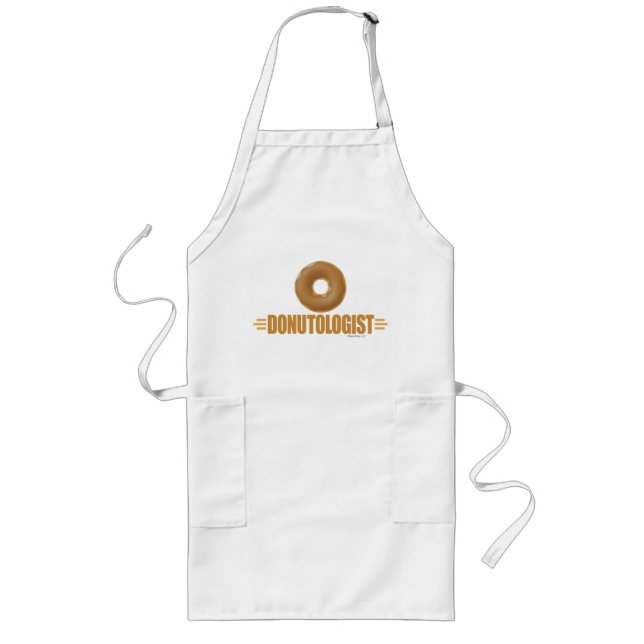 Funny Chocolate Doughnut Lover Long Apron (Front)