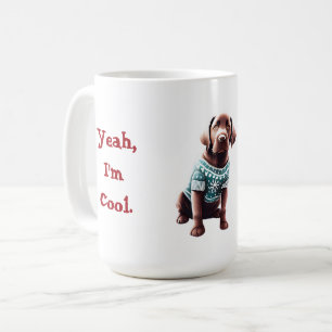 Funny Chocolate Lab in Christmas Sweater Coffee Mug