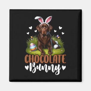 Funny Chocolate Labrador Bunny Easter Festive Magnet