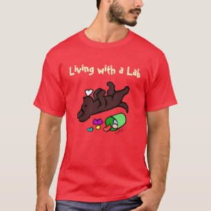 Funny Chocolate Labrador Cartoon Illustration T-Shirt