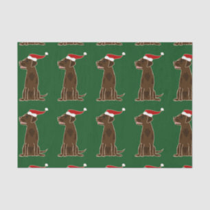 Funny Chocolate Labrador Retriever Christmas Art Tissue Paper