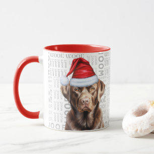 Funny Chocolate Labrador Retriever Christmas Mug