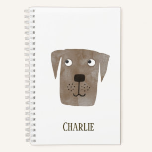 Funny Chocolate Labrador Retriever Dog Custom Name Notebook
