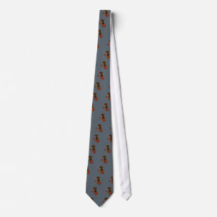 Funny Chocolate Labrador Retriever Guitar Art Tie