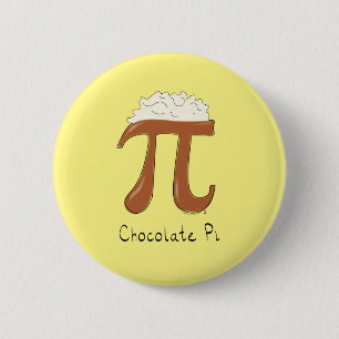 Funny Chocolate Pi Symbol Math Teacher 6 Cm Round Badge