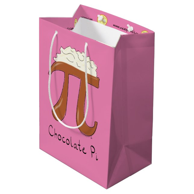 Funny Chocolate Pi Symbol Math Teacher Medium Gift Bag (Back Angled)
