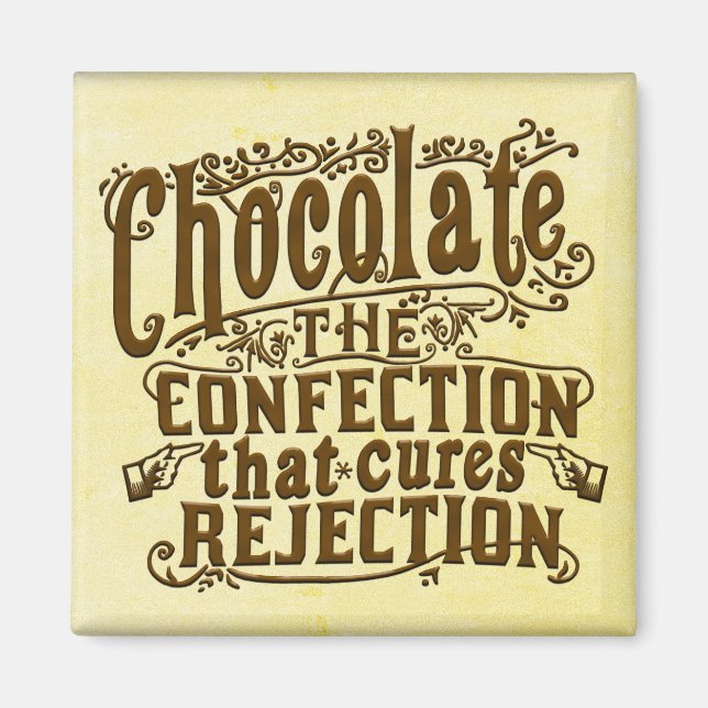 Funny Chocolate Writer Rejection Cure Magnet (Front)