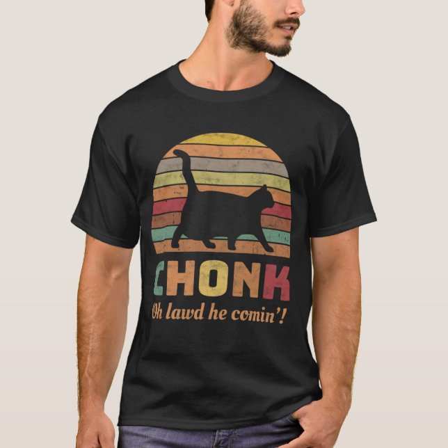 Funny Chonk Scale Cat Meme Memes T-Shirt (Front)