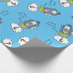 Funny Christian Christmas Cute Sheep Cartoon Wrapping Paper