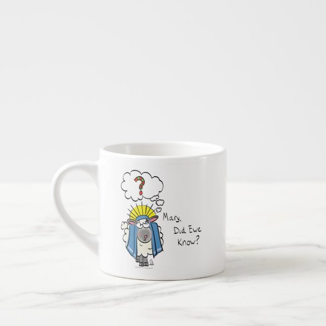 Funny Christian Christmas Cute Sheep Espresso Cup (Left)