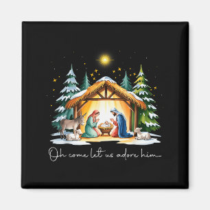 Funny Christian Christmas Jesus Oh Come Let Us Ado Magnet