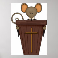 Funny Christian Church Mouse Character