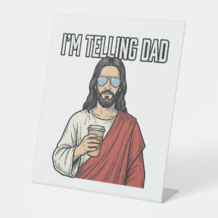 Funny Christian Dad Quote Vintage Pedestal Sign