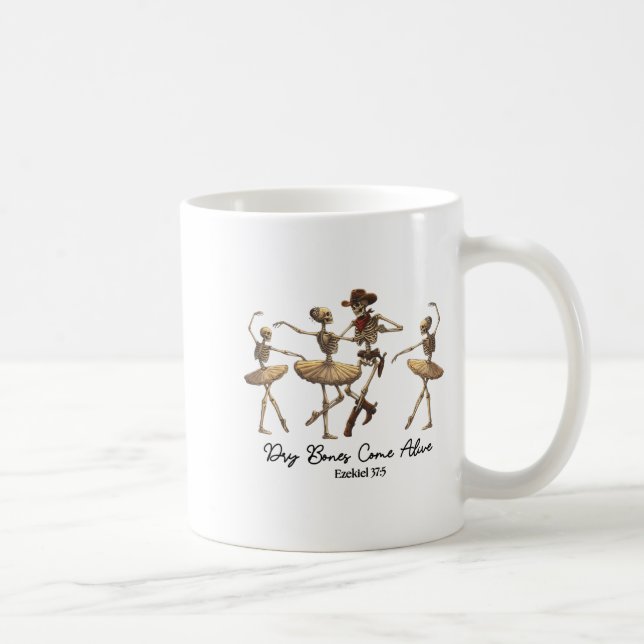 Funny Christian Halloween Ballet Cowboy Skeleton P Coffee Mug (Right)