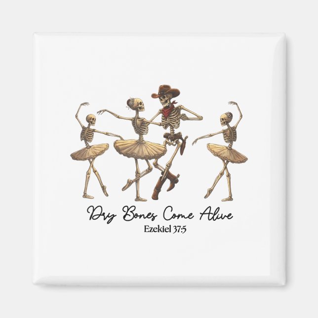 Funny Christian Halloween Ballet Cowboy Skeleton P Magnet (Front)