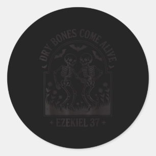 Funny Christian Halloween Dry Bones Come Alive Jes Classic Round Sticker