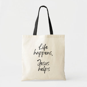 Funny Christian Humour Hand Lettering Minimalist Tote Bag