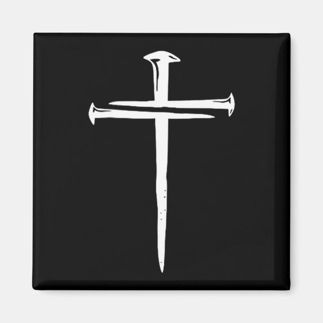 Funny Christian Jesus Crist Three Nails Cross  Magnet (Front)
