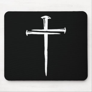 Funny Christian Jesus Crist Three Nails Cross Mouse Pad