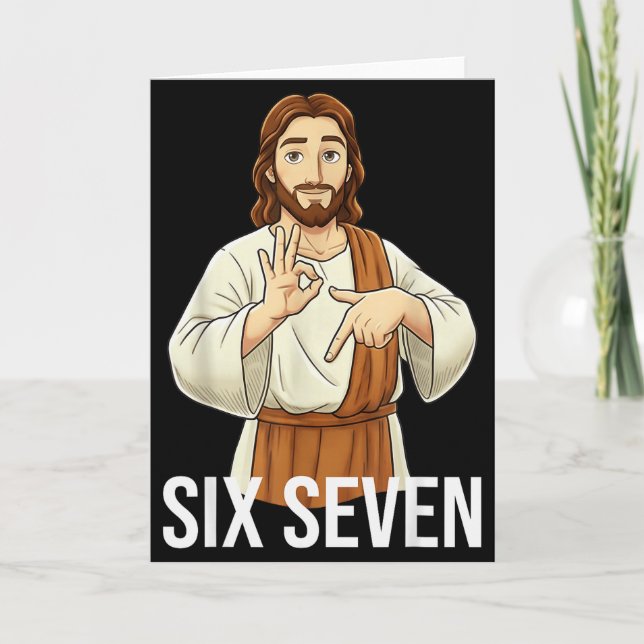 Funny Christian Jesus Six Seven 67 Faith Humour Ch Card (Front)