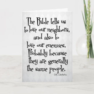 Funny Christian Religious Quote GK Chesterton Card
