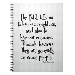 Funny Christian Religious Quote GK Chesterton Notebook
