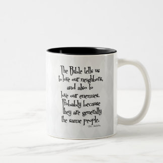 Funny Christian Religious Quote GK Chesterton Two-Tone Coffee Mug